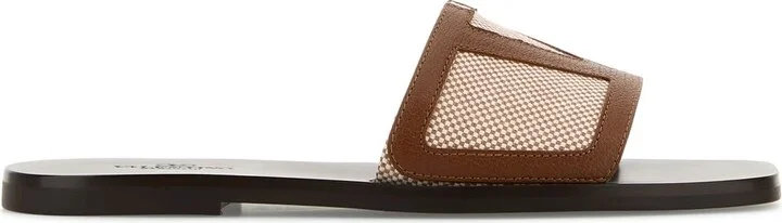 Two-tone Canvas And Leather Viva Superstar Slippers