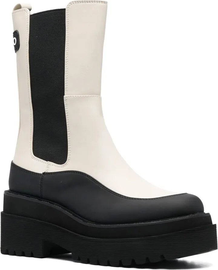 Two-Tone Chunky Ankle Boots - Image 2