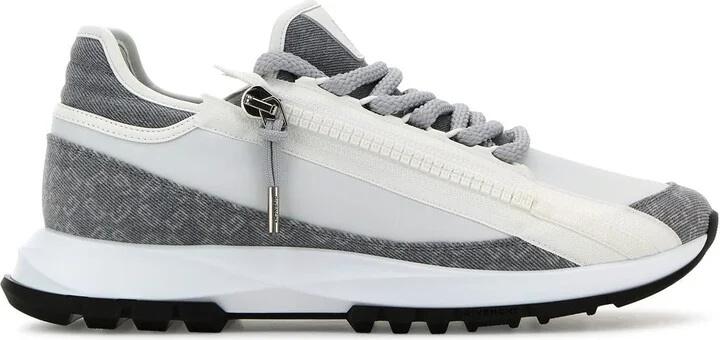 Two-tone denim and synthetic leather Spectre sneakers