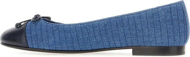 Two-tone Denim Cap-toe Ballerinas - Image 3
