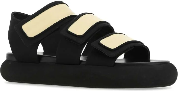 Two-tone Fabric And Leather Octans Sandals - Image 2
