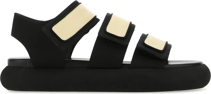 Two-tone fabric and leather Octans sandals