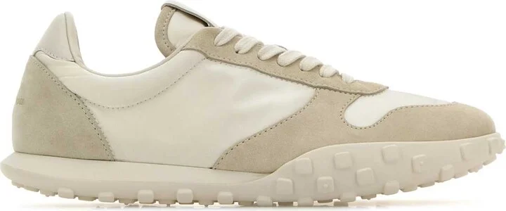 Two-tone Fabric And Suede Sneakers