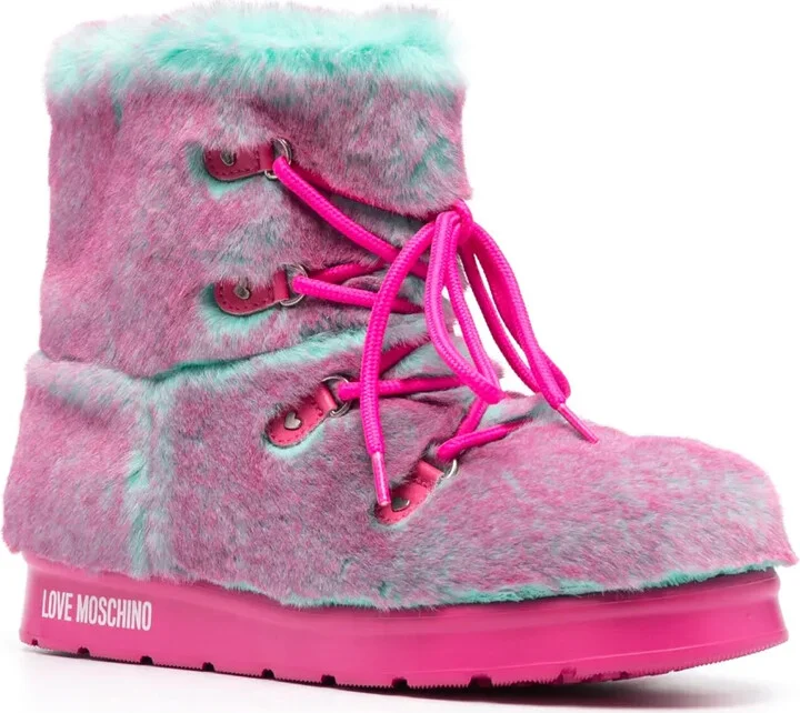 Two-Tone Faux-Fur Boots - Image 2