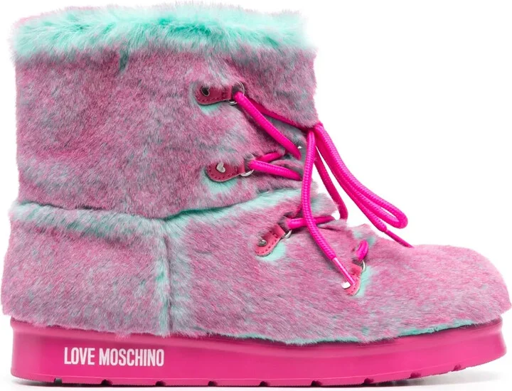 Two-Tone Faux-Fur Boots