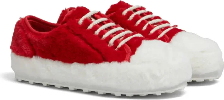 Two-Tone Faux-Fur Sneakers - Image 2