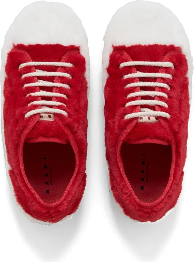 Two-Tone Faux-Fur Sneakers - Image 4