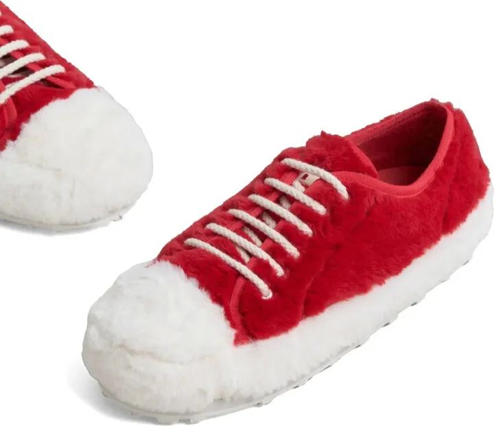 Two-Tone Faux-Fur Sneakers - Image 5