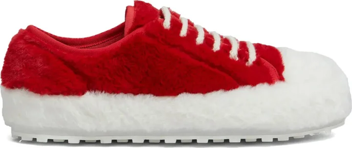 Two-Tone Faux-Fur Sneakers