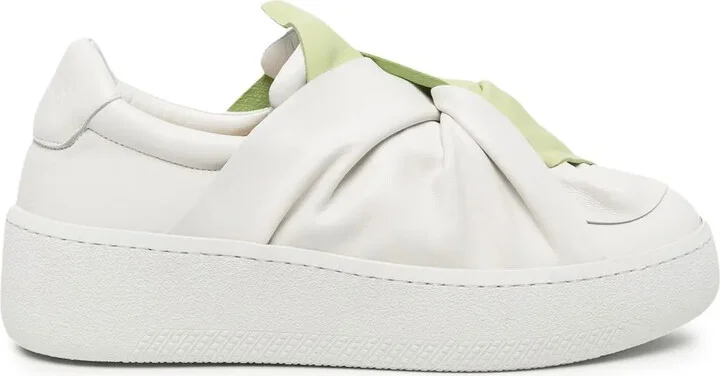 Two-Tone Knot-Detail Loafers