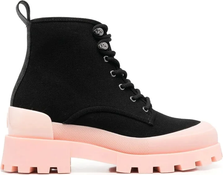 Two-Tone Lace-Up Boots