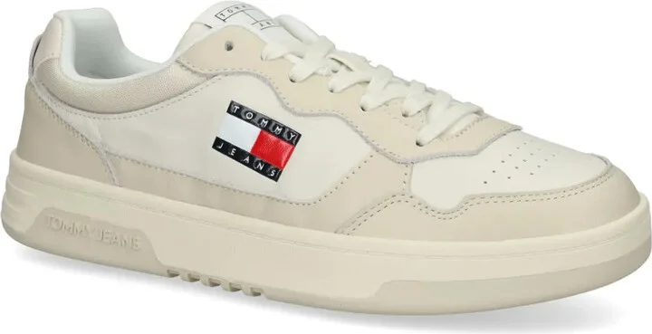 Two-Tone Lace-Up Leather Trainers - Image 2