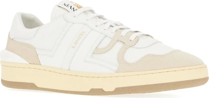 Two-tone Leather And Fabric Clay Sneakers - Image 2