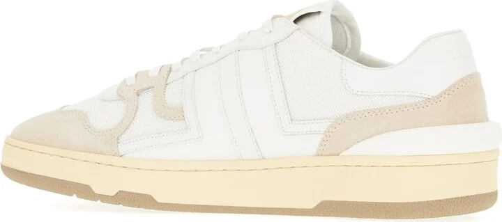 Two-tone Leather And Fabric Clay Sneakers - Image 3