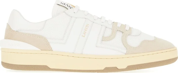 Two-tone Leather And Fabric Clay Sneakers