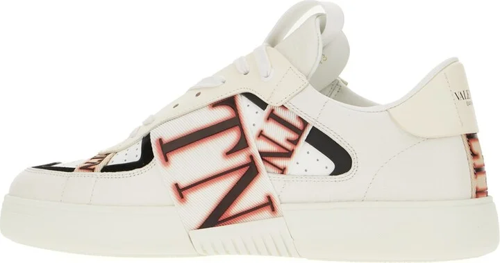 Two-tone Leather And Fabric Vl7n Sneakers - Image 3