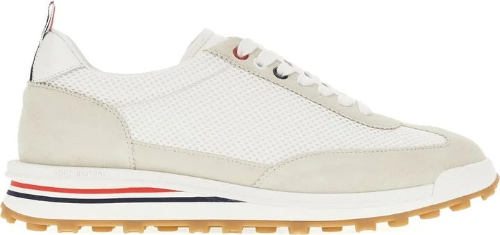 Two-tone Leather And Mesh Sneakers