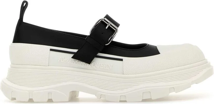 Two-tone Leather And Rubber Ballerinas