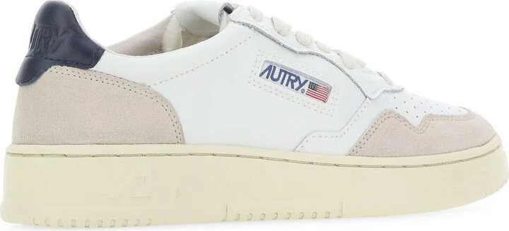 Two-tone Leather And Suede Medalist Sneakers - Image 3