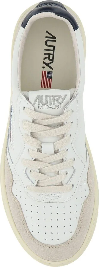 Two-tone Leather And Suede Medalist Sneakers - Image 4