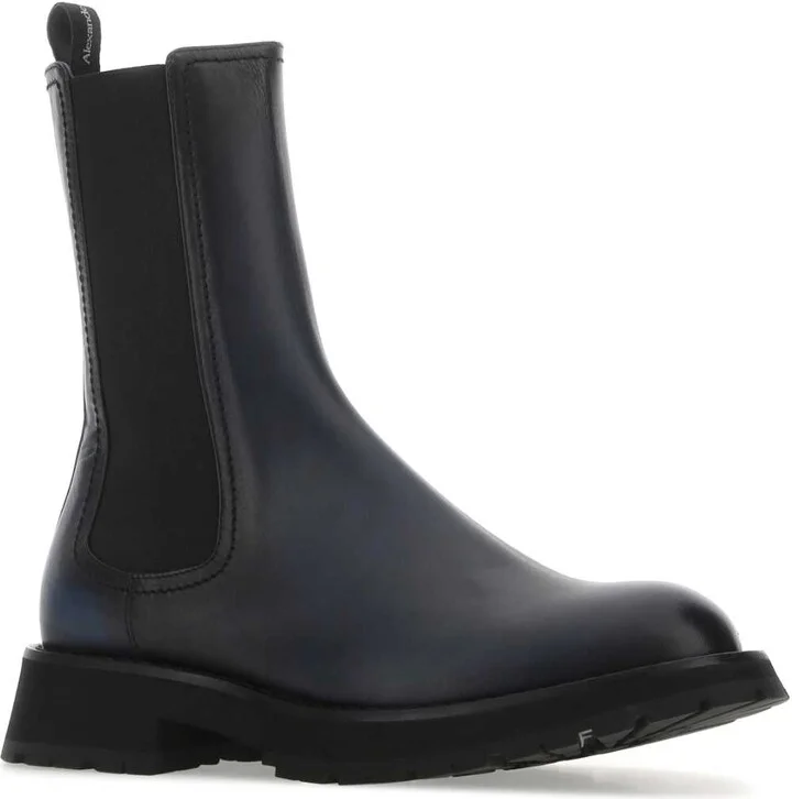 Two-tone Leather Ankle Boots - Image 2