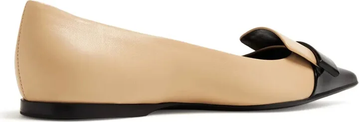 Two-Tone Leather Ballerina Shoes - Image 3