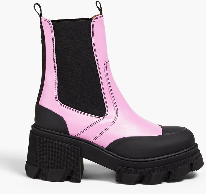 Two-tone leather Chelsea boots