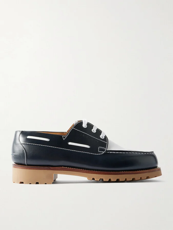 Two-Tone Leather Derby Shoes