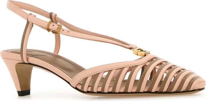 Two-tone Leather Ffold Pumps - Image 2