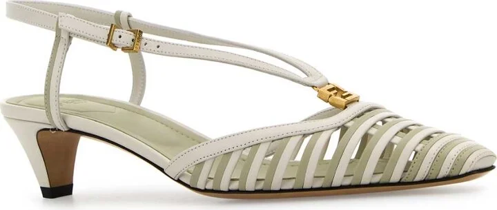 Two-tone Leather Ffold Pumps - Image 2