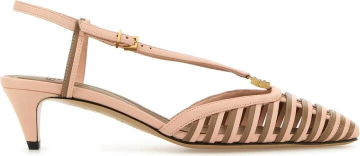 Two-tone Leather Ffold Pumps