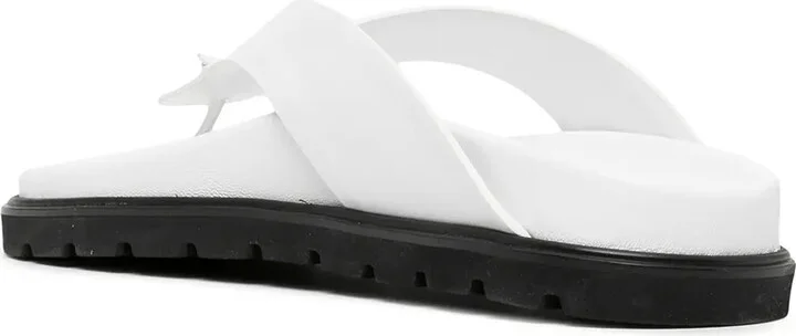 Two-Tone Leather Flip Flops - Image 3