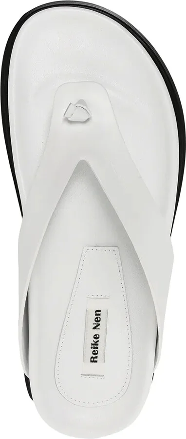 Two-Tone Leather Flip Flops - Image 4