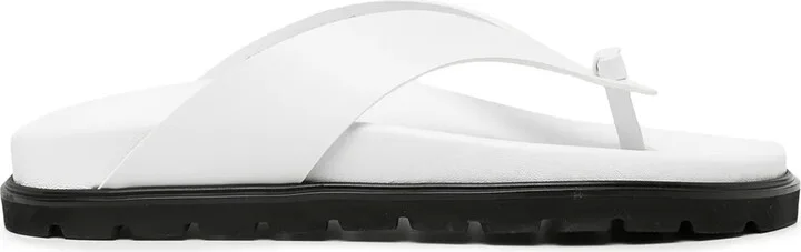 Two-Tone Leather Flip Flops