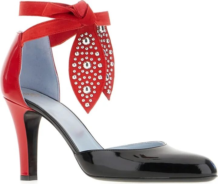Two-tone Leather Foliefoliage Pumps - Image 2