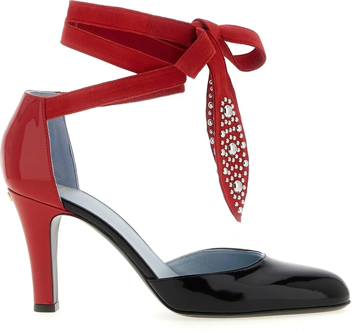 Two-tone leather Foliefoliage pumps