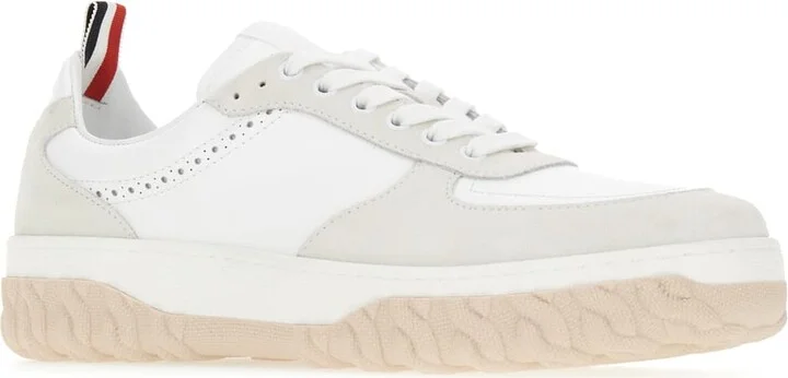 Two-tone Leather Letterman Sneakers - Image 2