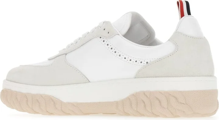 Two-tone Leather Letterman Sneakers - Image 3