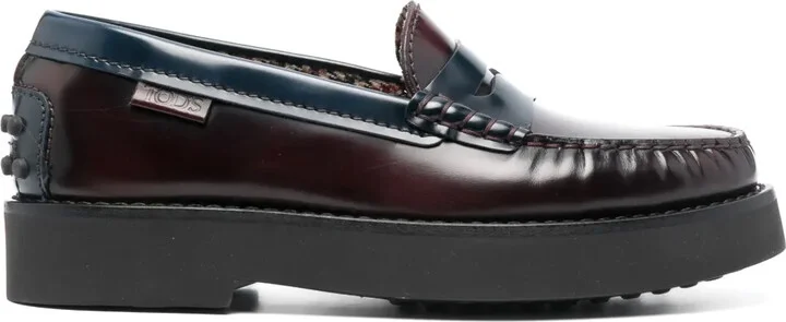 Two-Tone Leather Loafers