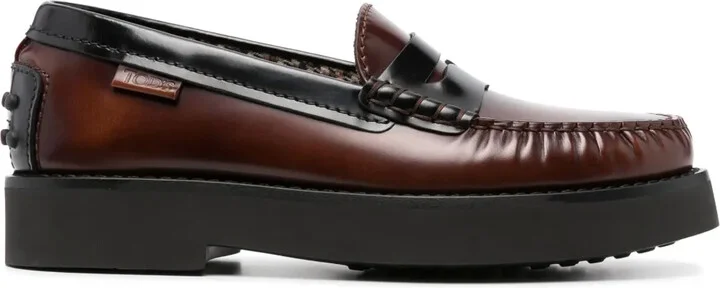 Two-Tone Leather Loafers