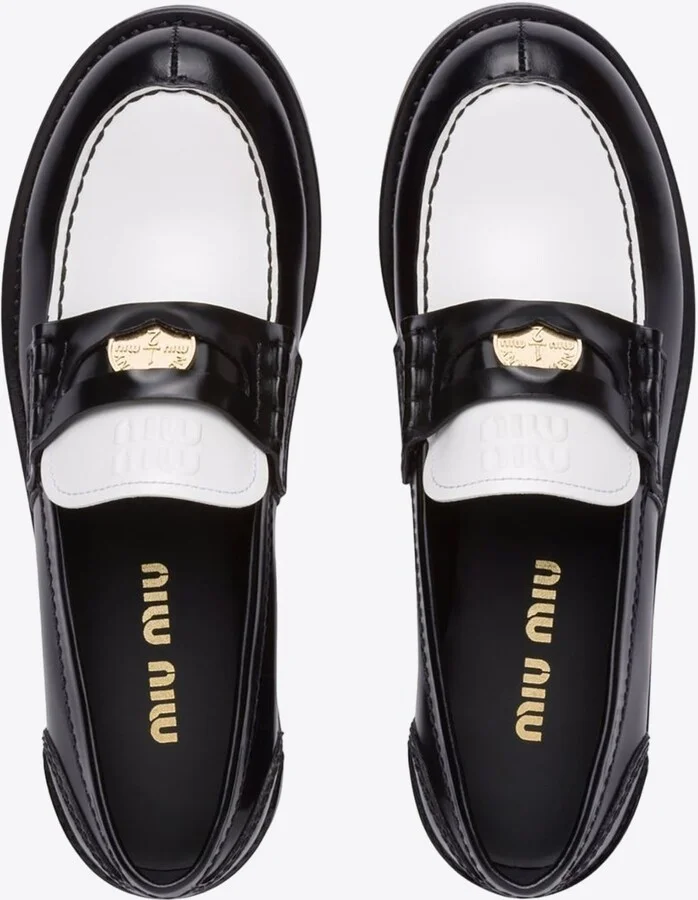 Two-Tone Leather Penny Loafers - Image 3