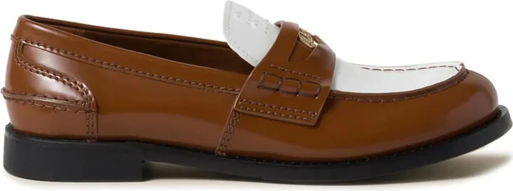 Two-Tone Leather Penny Loafers