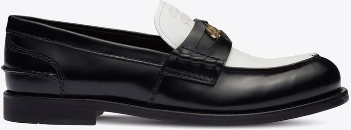 Two-Tone Leather Penny Loafers