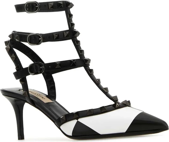 Two-tone Leather Rockstud Pumps - Image 2