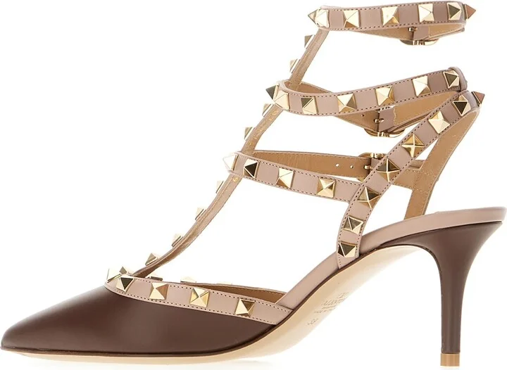 Two-tone Leather Rockstud Pumps - Image 3