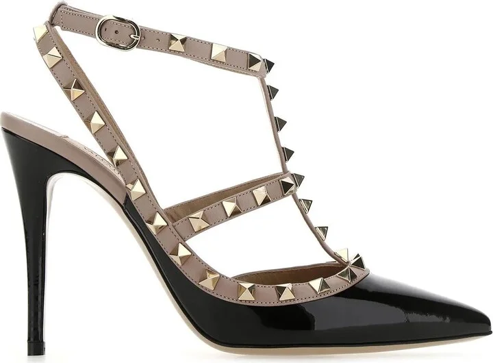 Two-tone Leather Rockstud Pumps