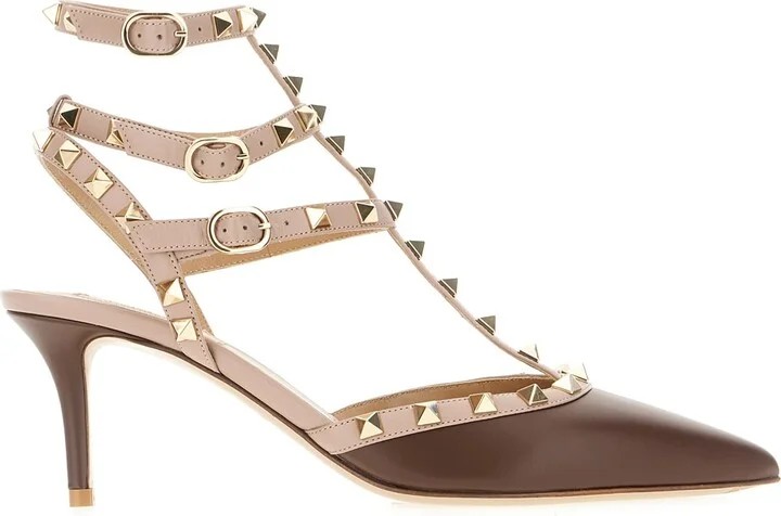 Two-tone Leather Rockstud Pumps