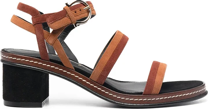 Two-Tone Leather Sandals