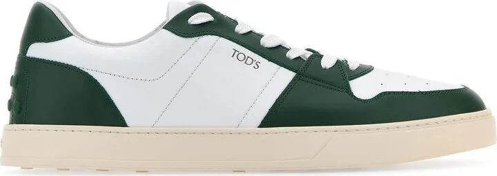 Two-tone leather sneakers