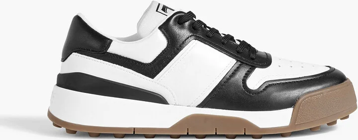 Two-tone leather sneakers